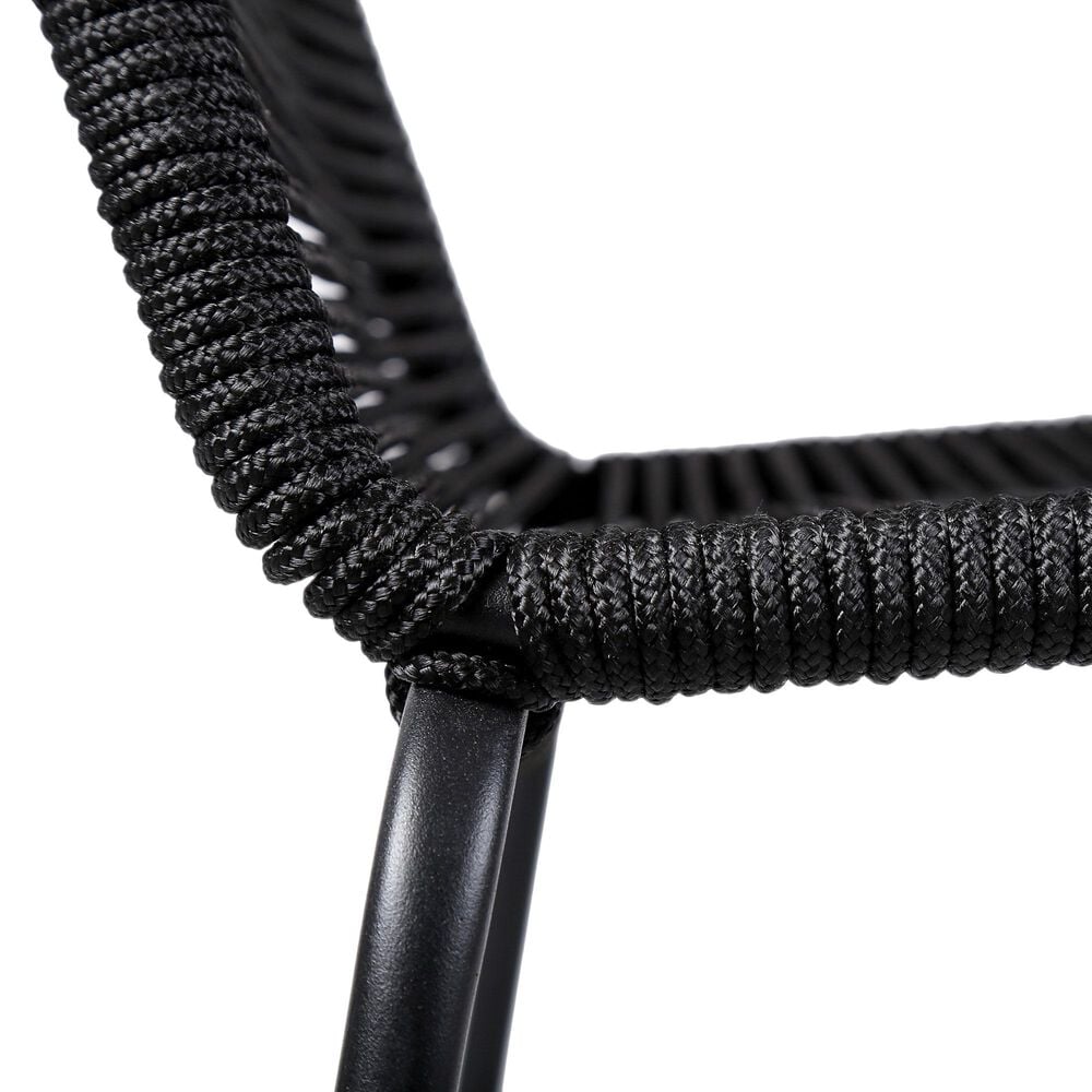 Armen Living Shasta Patio Counter Height Bar Stool with Rope Seat in Black &#40;Set of 2&#41;, , large
