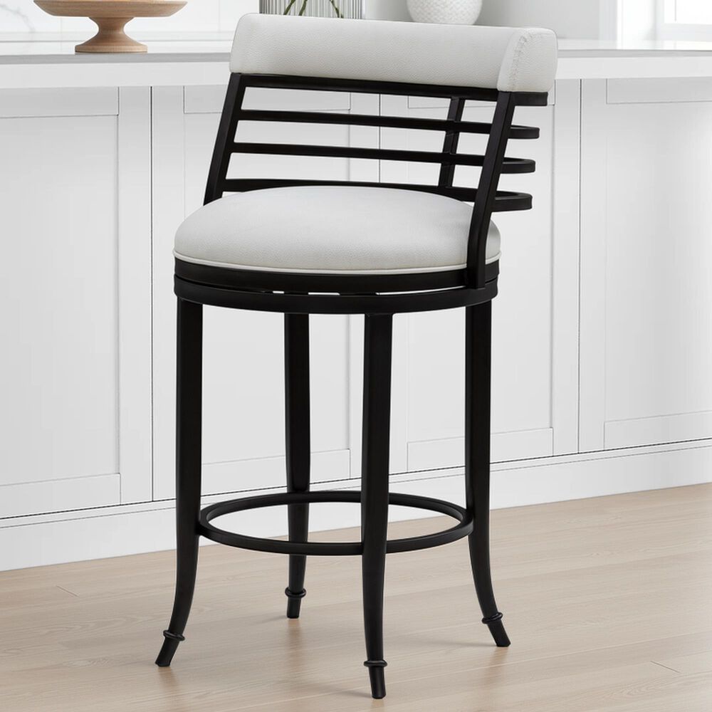Armen Living Telia Swivel  Counter  Stool in Ivory, , large