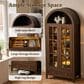 HOMLUX 71" Arched Curved Storage Cabinet in Walnut, , large