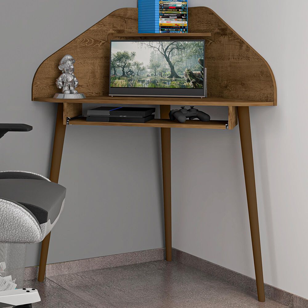 Dayton Bradley 2-Piece Cubicle Section Desk in Rustic Brown, , large