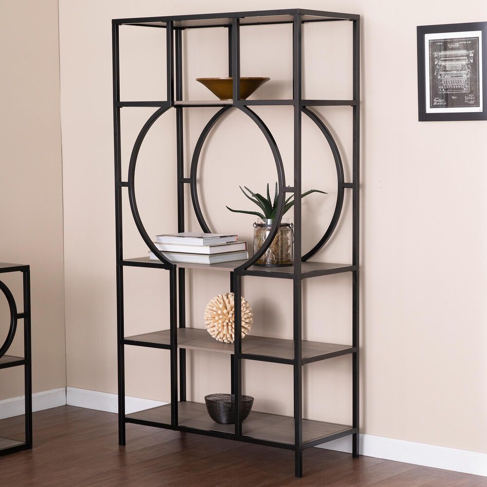 Southern Enterprises Tyberton Bookcase in Natural and Black, , large