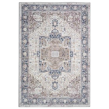 Central Oriental Trisha Yearwood Belmont Jabari 5" x 7" Tan and Dark Blue Area Rug, , large