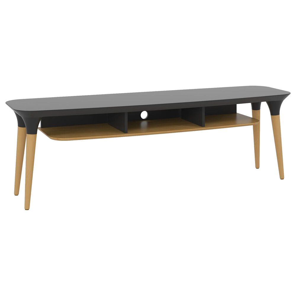 Dayton HomeDock 62.99" TV Stand in Black/Cinnamon, , large