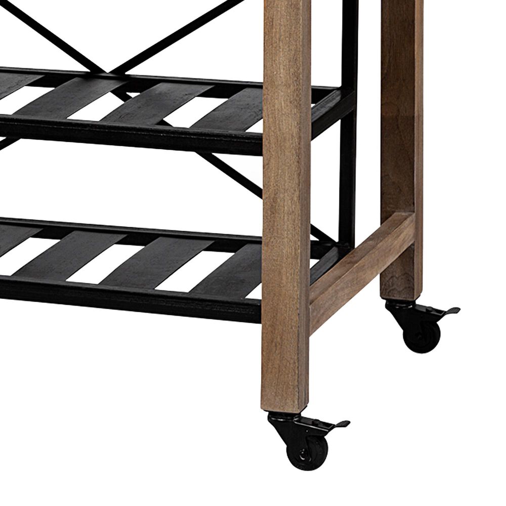 Mercana Stuart I Kitchen Island in Light Brown and Matte Black, , large