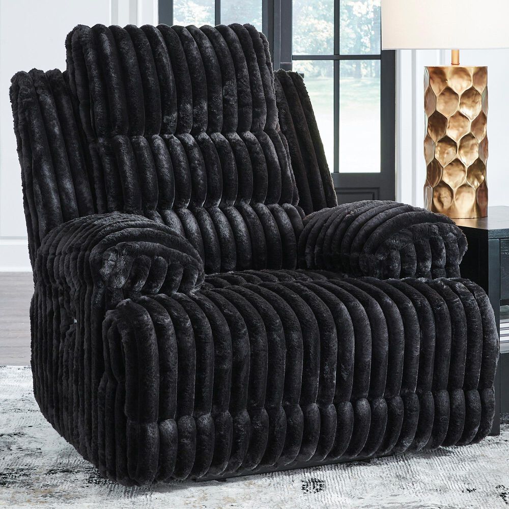 Ashley Rhines Falls Zero Wall Power Recliner in Onyx, , large
