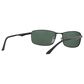 Rayban Glasses Sunglasses with Green Lenses in Polished Black, , large