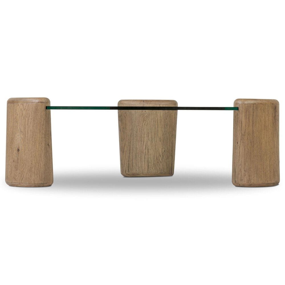 Four Hands Juno Coffee Table-Drifted Oak Veneer-Tempered Glass, , large