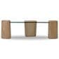 Four Hands Juno Coffee Table-Drifted Oak Veneer-Tempered Glass, , large