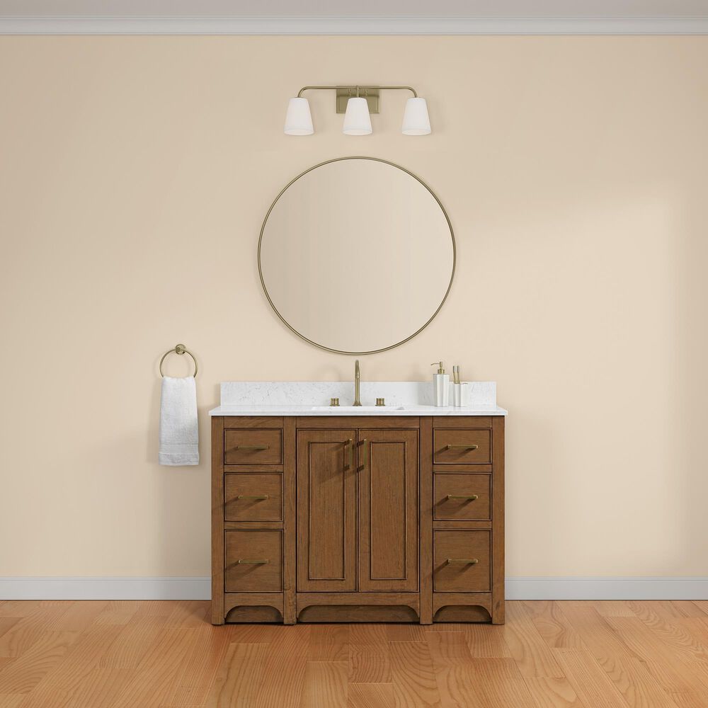 37B Lucerne 48" Single Bathroom Vanity in Dark Maplewood with Marble Top and Backsplash, , large