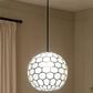 Creative Coop Simone 12" Pendant with Pearly White Shade in Black, , large