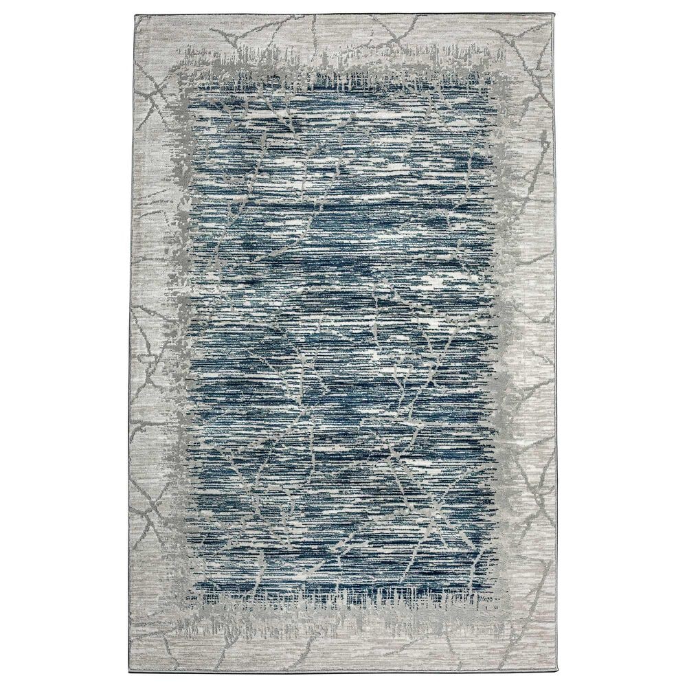 Radici USA Davide Abstract 5"3" x 7"3" Blue Area Rug, , large