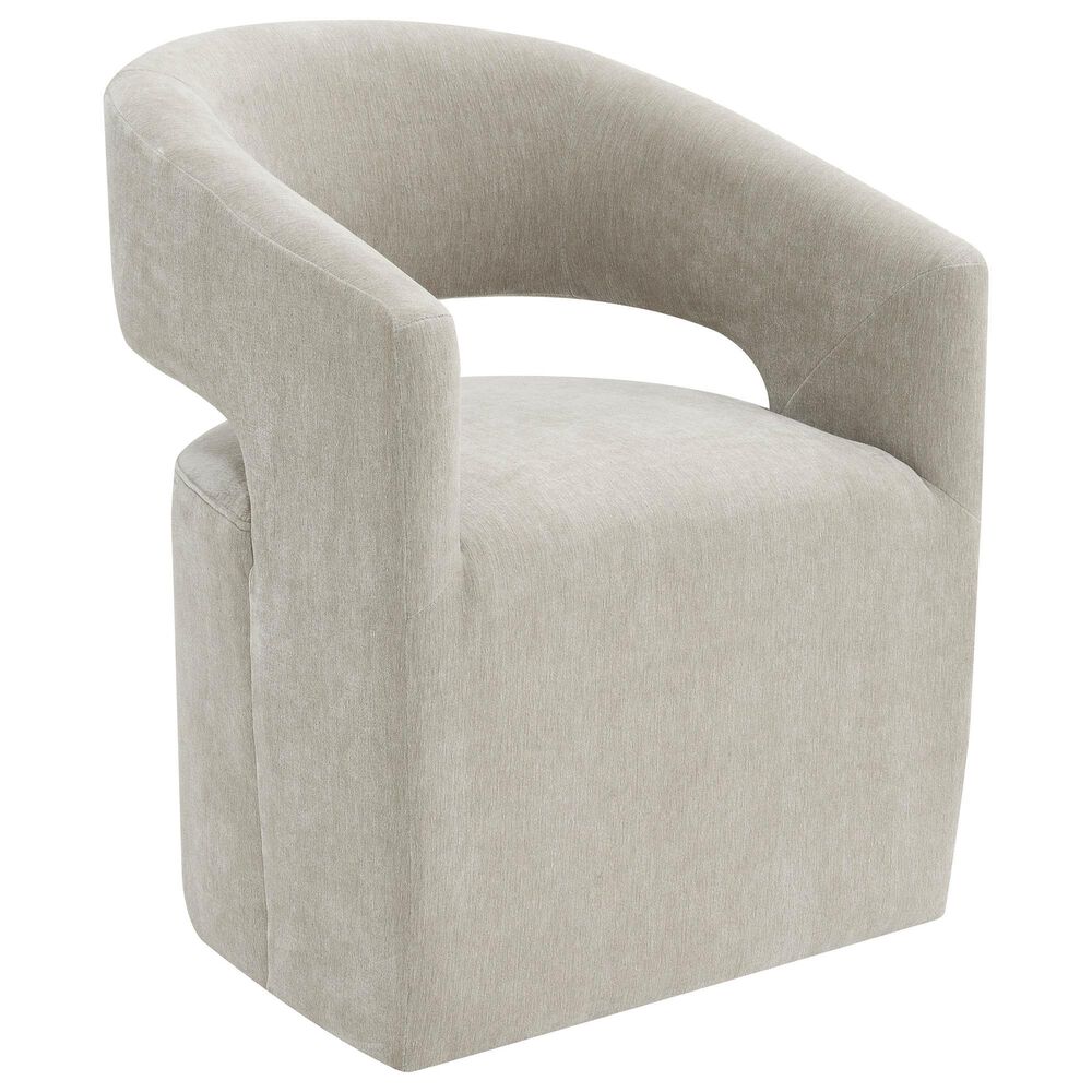 Furniture of America Rivena Modern Arm Chair with Casters in Taupe, , large