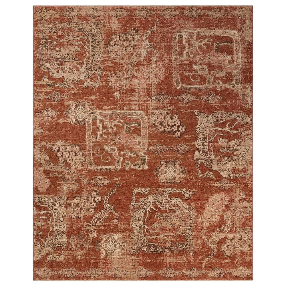 Loloi Winchester Brick and Beige 12" Square Area Rug, , large