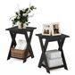 HOMLUX 2-Tier Modern Simplistic Criss-Crossed End Table in Espresso (Set of 2), , large
