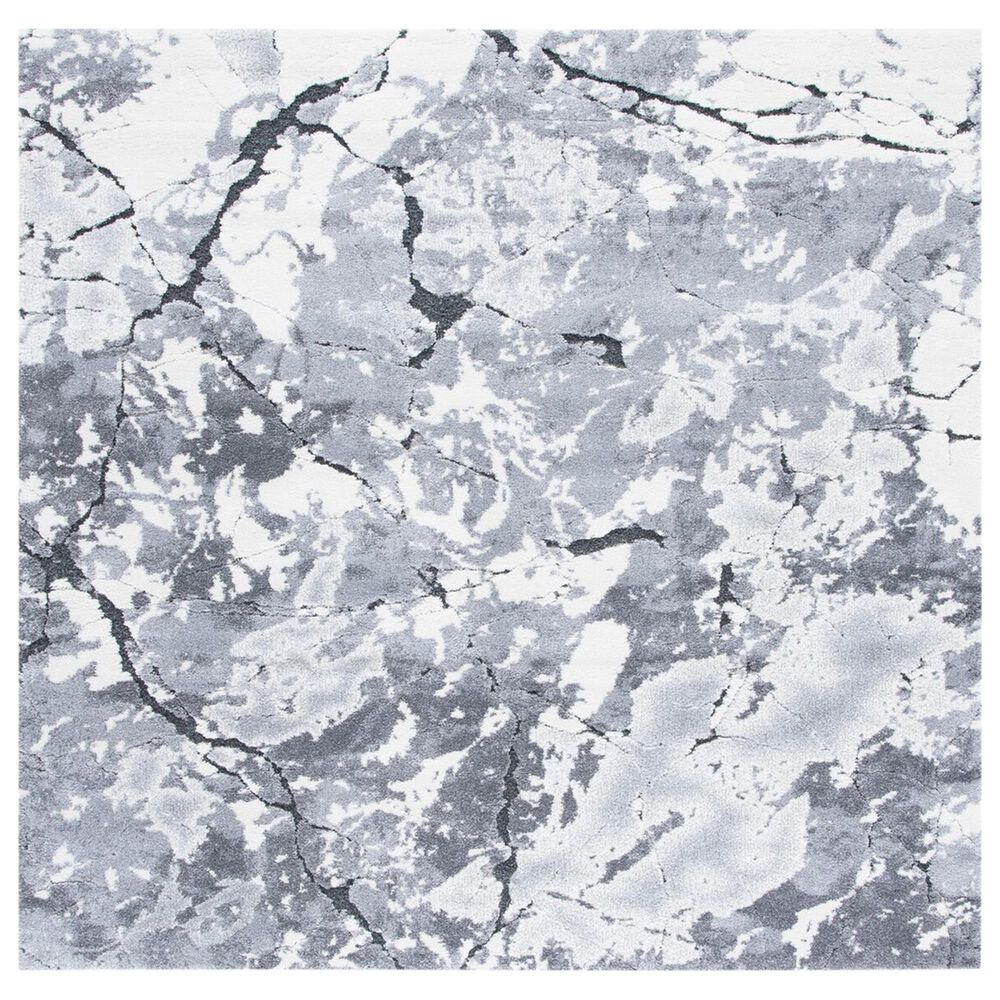 Safavieh Cyrus Shag CYR122F 6"7" Square Grey and Ivory Area Rug, , large
