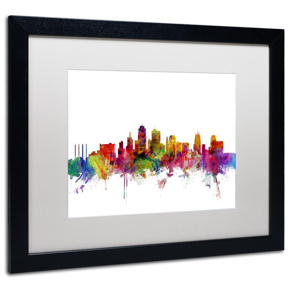 Timberlake Michael Tompsett &#39;Kansas City Skyline&#39; Matted Framed Art, , large
