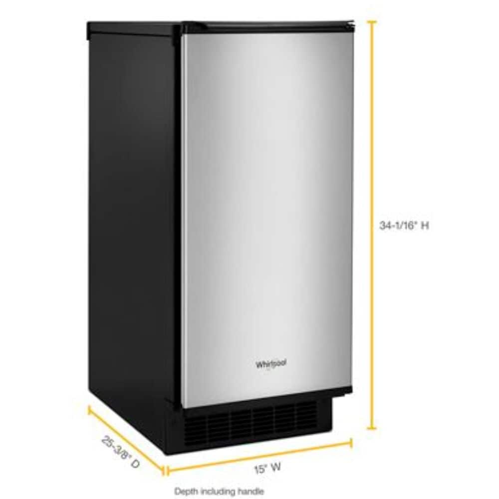 Whirlpool 15 Icemaker with Clear Ice Technology in Fingerprint