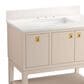 Kohler Seagrove 36" Single Bathroom Vanity in Light Clay with 3 cm White Quartz Top and Rectangular Sink, , large