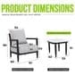 Hearth and Haven 3-Piece Outdoor Aluminum Club Chair Set with Side Table in Cast Silver, , large