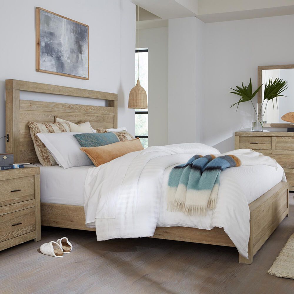 Riva Ridge Modern Loft Queen Panel Bed in Khaki, , large