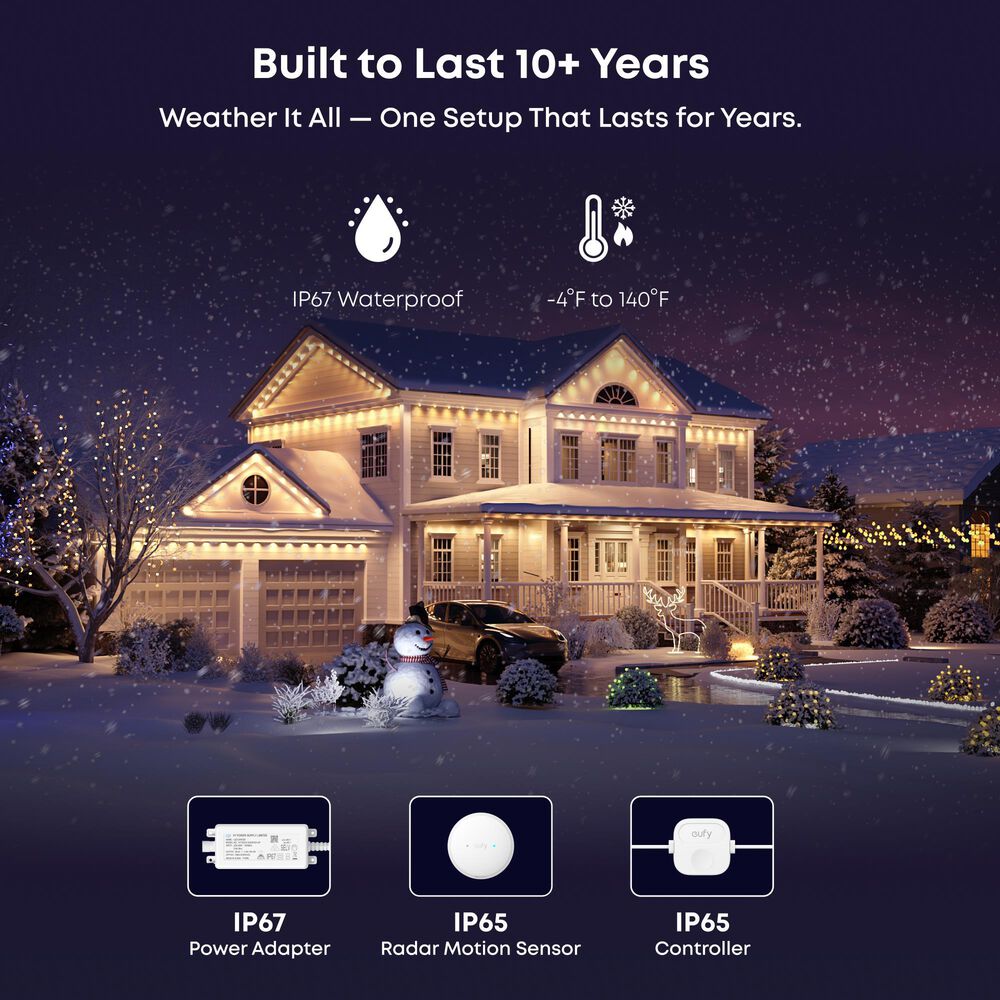 eufy S4 100ft Permanent Outdoor Light Kit in White, , large