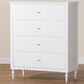 Baxton Studio Roni 4-Drawer Chest in White, , large