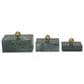 Maple and Jade 3-Piece Decorative Box Set in Vibrant Green, Smoky Gray and Gold, , large