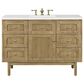 James Martin Vanities Laurent 48" Single Bathroom Vanity in Light Natural Oak with 3 cm White Zeus Quartz Top and Rectangular Sink, , large