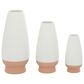 Maple and Jade Abstract Vase in White and Tan (Set of 3), , large