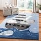 Safavieh Carousel Animals 6"7" x 9" Blue and Grey Kids  Area Rug, , large
