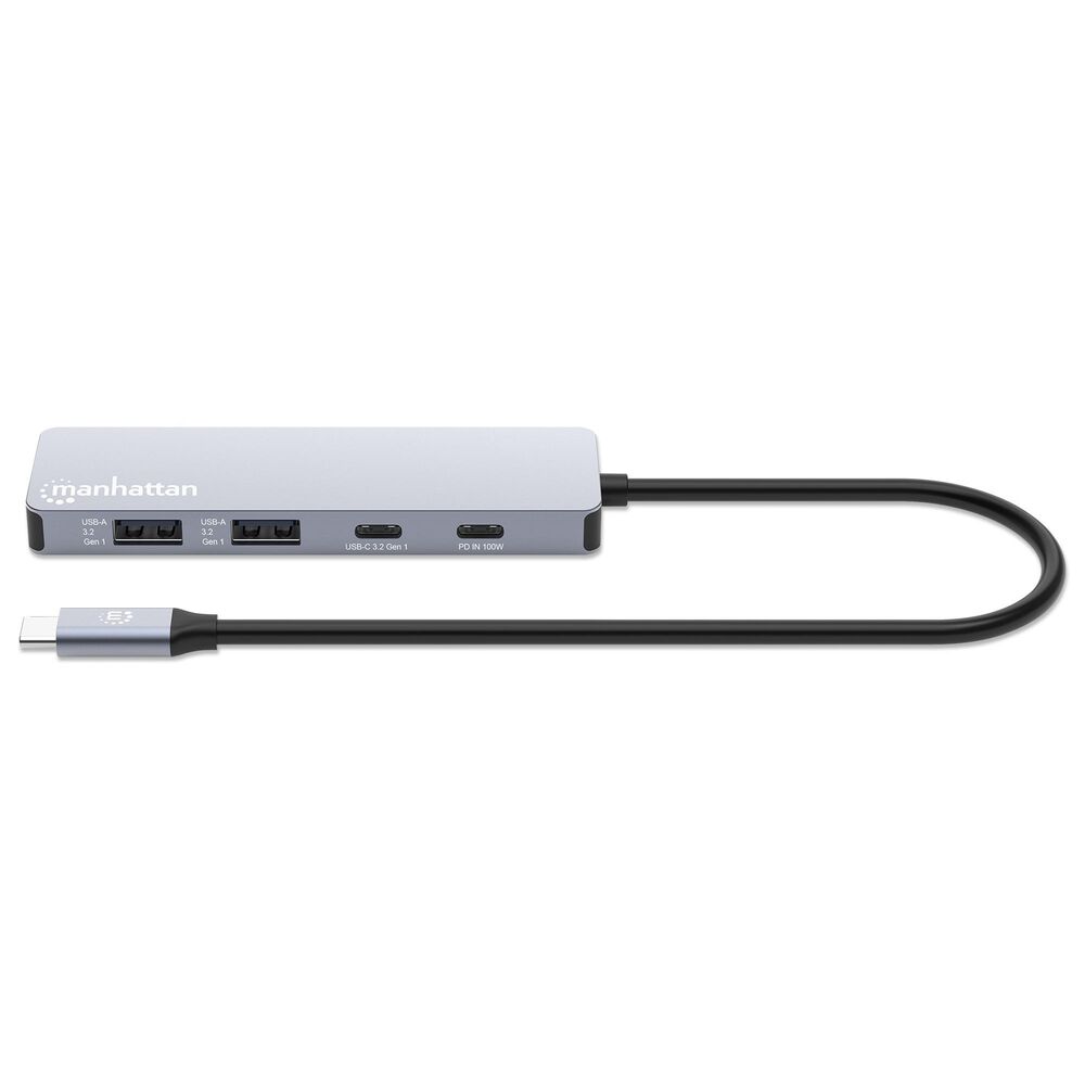Manhattan USB-C PD 5-In-1 HDMI 4K Docking Station/Multiport Hub in Space Gray, , large