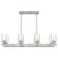 Hunter Hartland 8-Light Linear Chandelier in Brushed Nickel, , large
