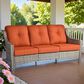 HOMLUX Outdoor Wicker Conversation Sofa in Orange, , large