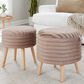 Lumisource Tray Plush 2-Piece Storage Ottoman Set in Light Brown, , large