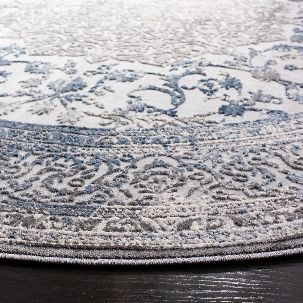 Safavieh Invista Traditional 6&#39;7&quot; Round Grey and Blue Area Rug, , large