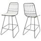 Hearth and Haven Niez Outdoor Counter Stool with Ivory Cushion in Gray (Set of 2), , large