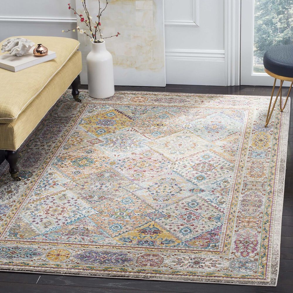Safavieh Aria ARA127C 9' x 12' Cream and Multicolor Area Rug, , large