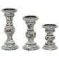 Maple and Jade Candle Holder in Light Blue Distressed and Brown (Set of 3), , large
