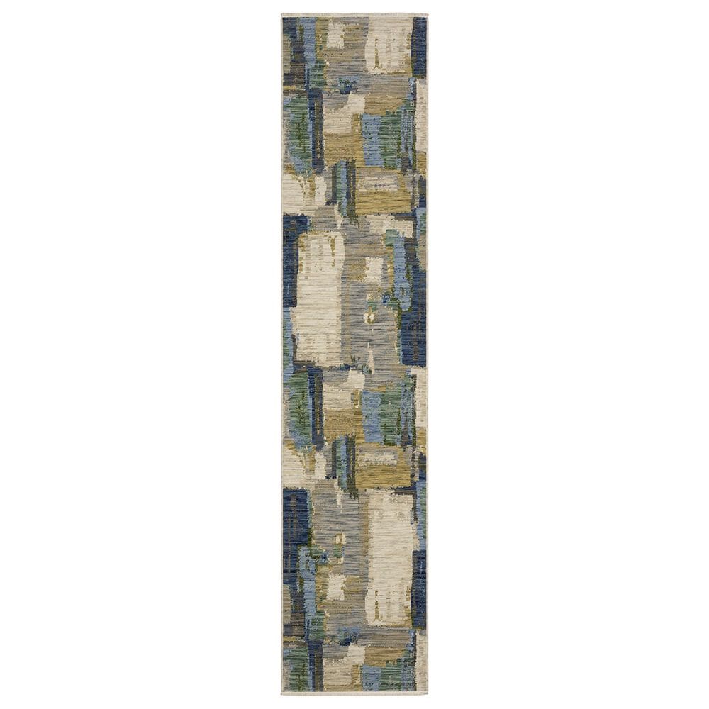 Oriental Weavers Soleri 2"6" x 12" Blue and Green Runner, , large