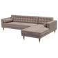Blue River Somerset Right Sectional Sofa in Taupe Velvet and Gold, , large