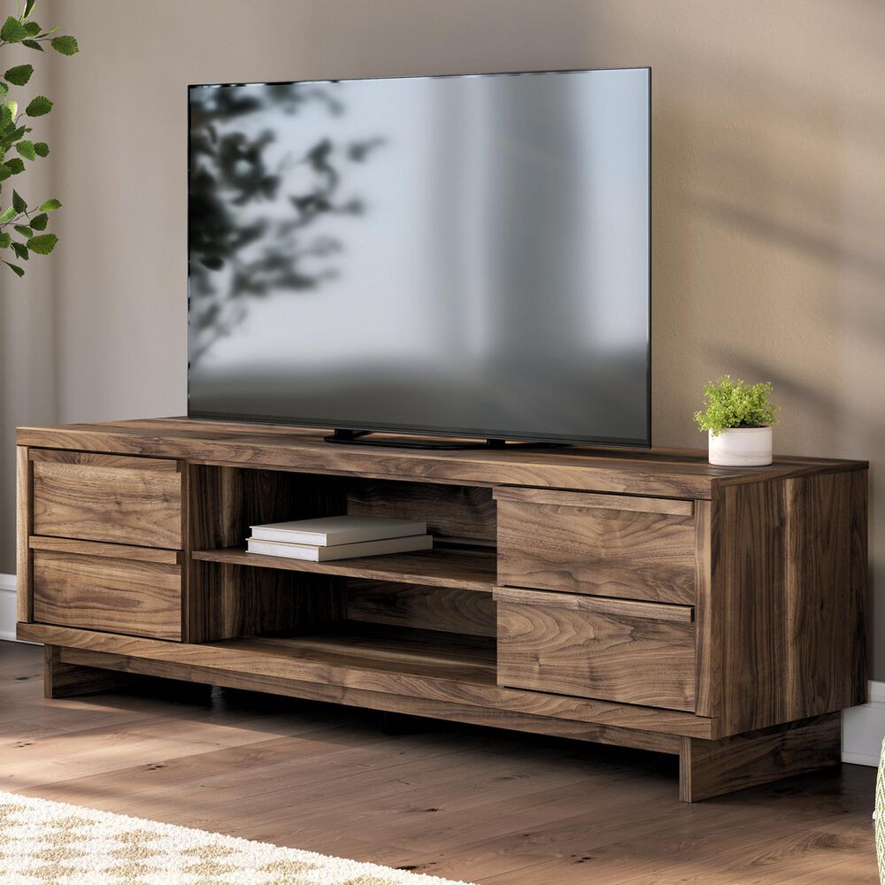 Ashley Zadilyn 72" XL TV Stand in Warm Natural Brown, , large