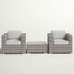 Hearth and Haven 3-piece Outdoor Wicker Conversation Set with Glass-Top Coffee Table in Grey, , large