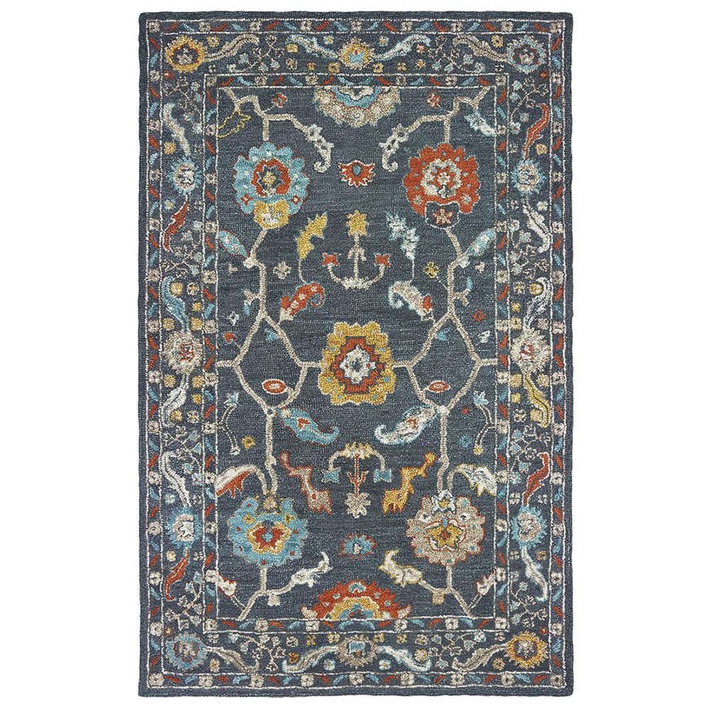 Oriental Weavers Zahra 75501 5" x 8" Blue and Gold Area Rug, , large