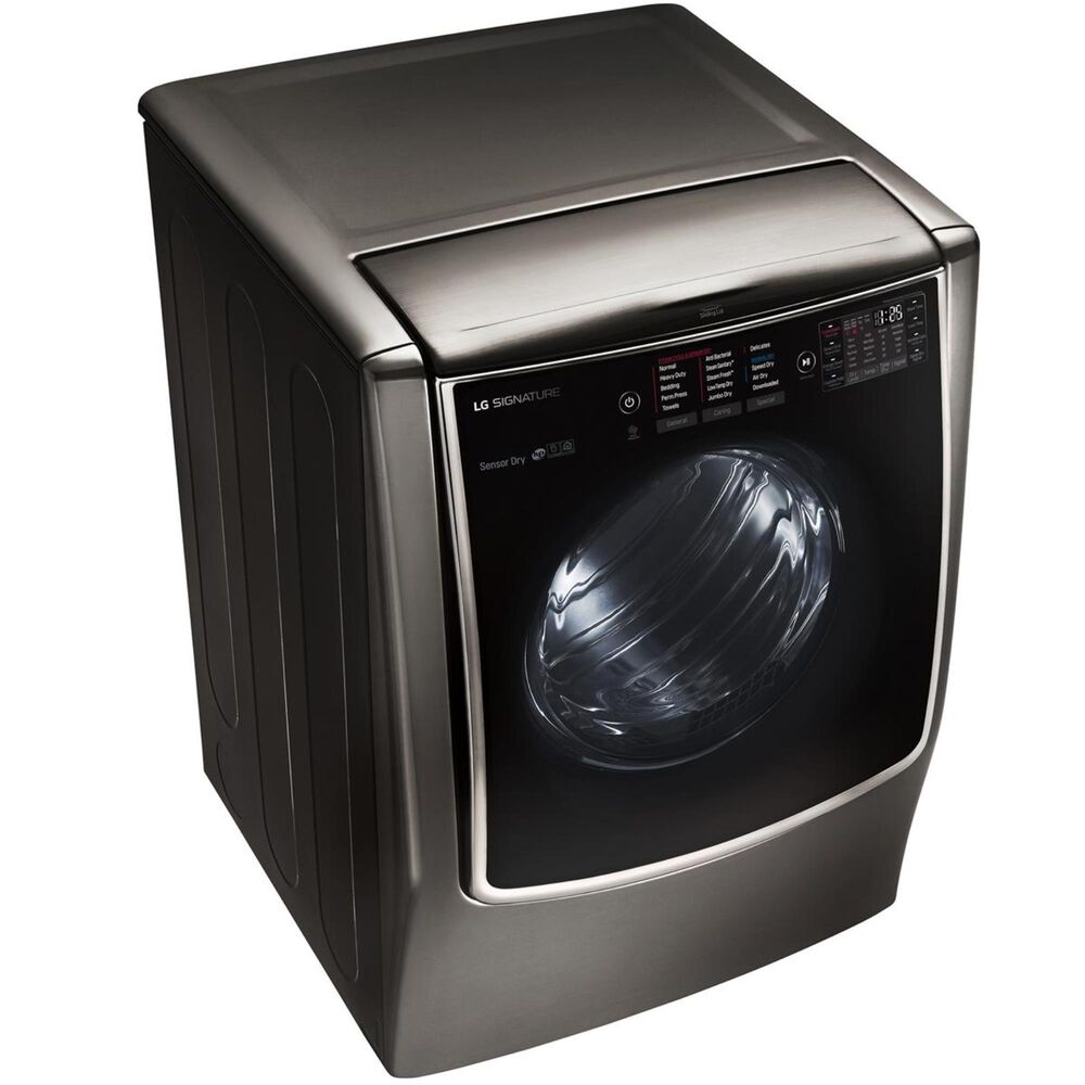 LG 9.0 Cu. Ft. Electric Dryer With Steam in Black Stainless Steel, , large