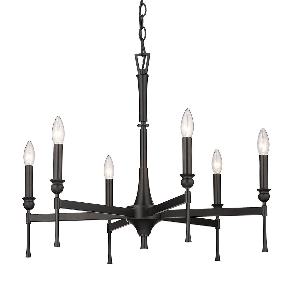Golden Lighting Landon 6-Light Chandelier in Matte Black, , large