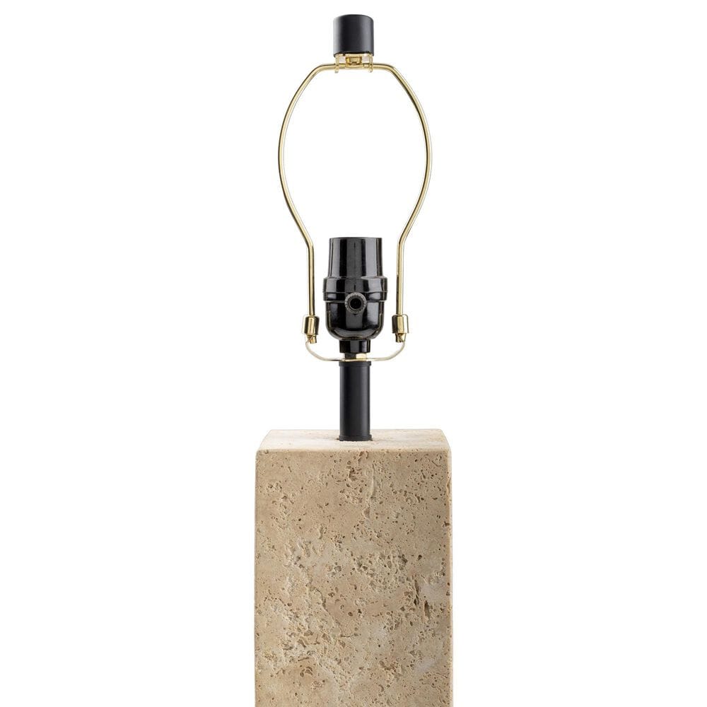 37B Agate Square Table Lamp in Natural Travertine, , large
