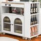HOMLUX 56" Kitchen Island with Extended Table in White, , large