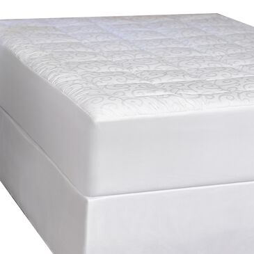 Allied Home Candice Olson Cal King Luxury Fiber Mattress Pad 300 Thread Count in White, , large