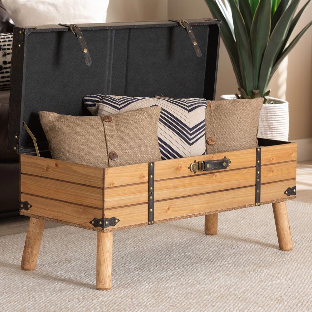 Baxton Studio Amena Storage Ottoman in Dark Brown, , large
