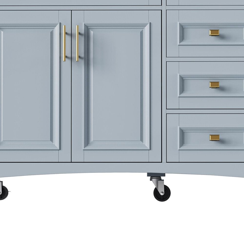 HOMLUX 52'' Kitchen Island with Drop Leaf in Blue Grey, , large